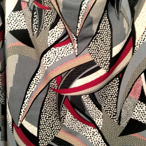 Vintage Y2K Sami & Jo Shirt XL Sleeveless Cowl Neck Abstract Geometric Artsy - Picture 10 of 13